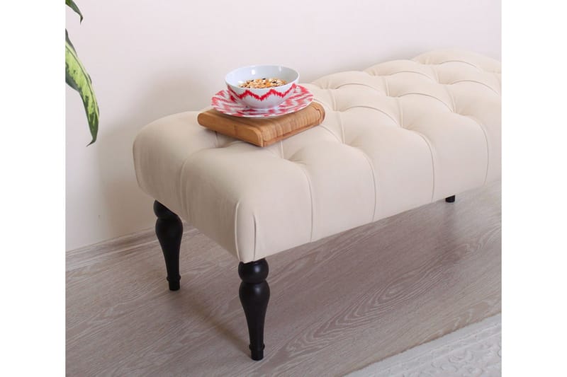 Hodgenville Fotskammel 92 cm Rektangulär - Kremhvit - Møbler - Stoler - Krakk - Fotskammel