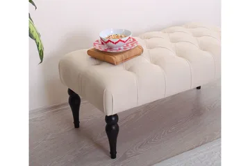 Hodgenville Fotskammel 92 cm Rektangulär - Kremhvit - Møbler - Stoler - Krakk - Fotskammel