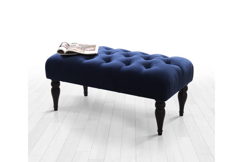 Hodgenville Fotskammel 92 cm Rektangulär, Marineblå