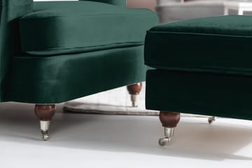 Howard Riviera Fotskammel Fløyel - Mørkegrønn - Møbler - Stoler - Krakk - Fotskammel