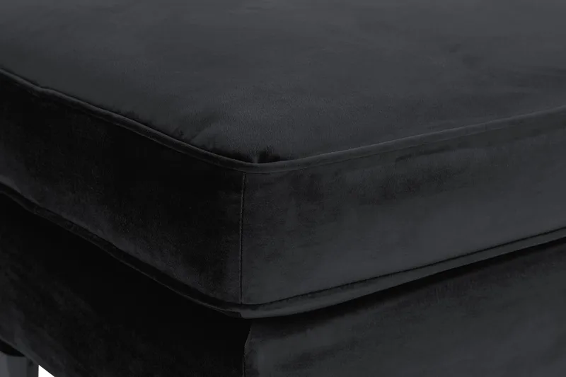 Howard Riviera Fotskammel Fløyel - Svart - Møbler - Stoler - Krakk - Fotskammel