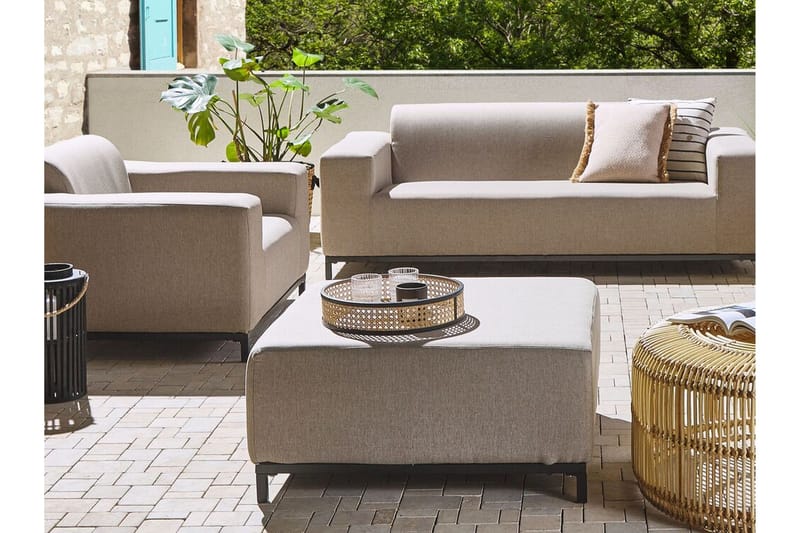 Hughen Fotskammel - Beige/Svart - Møbler - Stoler - Krakk - Fotskammel