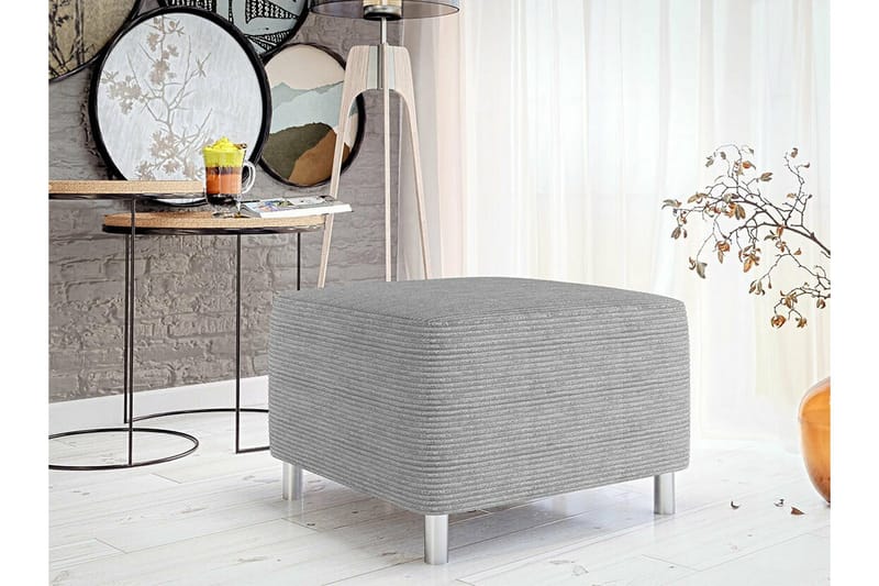Kintore Fotpall 56 cm NO_BRAND Light grey/Dark grey - Møbler - Stoler - Krakk - Fotskammel