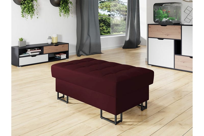 Kintore Fotpall 67 cm NO_BRAND Wine red - Møbler - Stoler - Krakk - Fotskammel