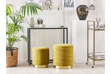 Lerbodatorp Fotskammel med Oppbevaring 2-pk - Gul - Møbler - Stoler - Krakk - Fotskammel