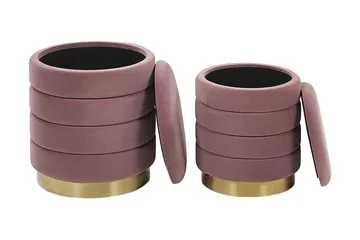 Lerbodatorp Fotskammel med Oppbevaring 2-pk - Rosa - Møbler - Stoler - Krakk - Fotskammel