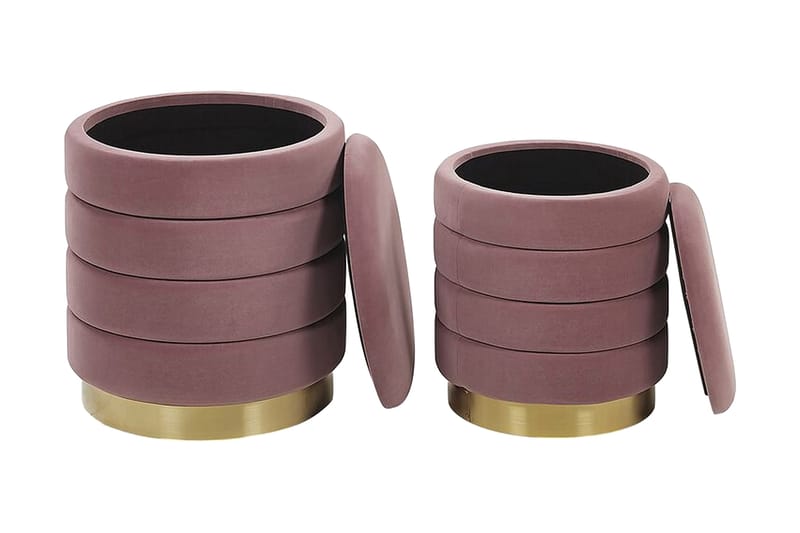 Lerbodatorp Fotskammel med Oppbevaring 2-pk - Rosa - Møbler - Stoler - Krakk - Fotskammel