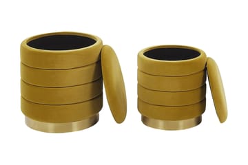 Lerbodatorp Fotskammel med Oppbevaring 2-pk - Gul - Møbler - Stoler - Krakk - Fotskammel