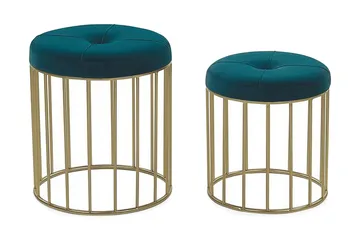 Mattila Fotskammel 2-pk - Blå - Møbler - Stoler - Krakk - Fotskammel