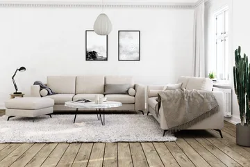 Ocean Lyx Fotskammel - Beige - Møbler - Stoler - Krakk - Fotskammel