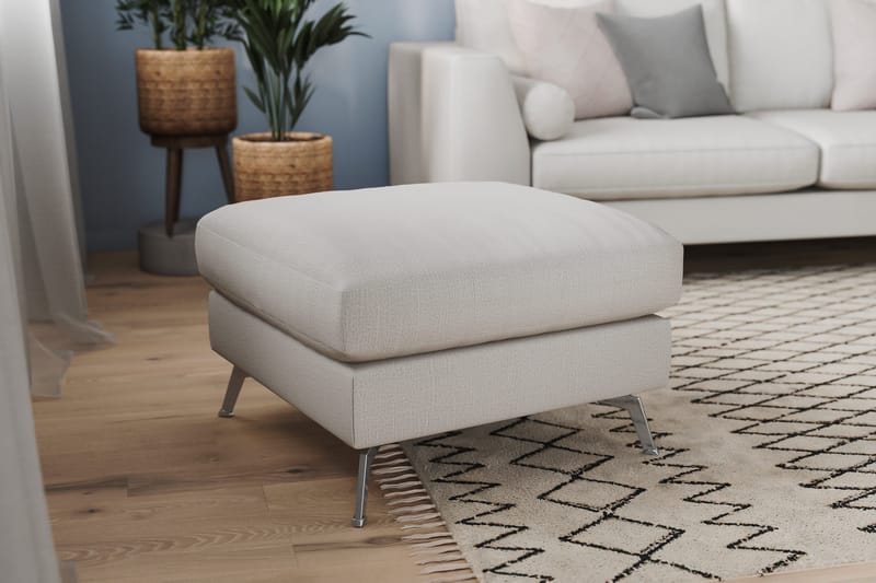 Ocean Lyx Fotskammel - Linbeige/Kromben - Møbler - Stoler - Krakk - Fotskammel