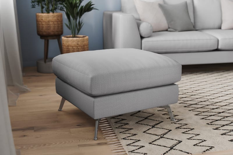 Ocean Lyx Fotskammel - Lingrå Kromben - Møbler - Stoler - Krakk - Fotskammel