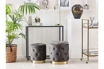 Olingskog Fotskammel med Oppbevaring 2-pk - Grå - Møbler - Stoler - Krakk - Fotskammel