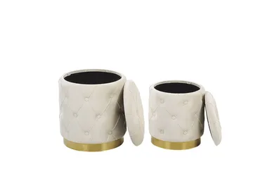 Olingskog Fotskammel med Oppbevaring 2-pk - Hvit - Møbler - Stoler - Krakk - Fotskammel