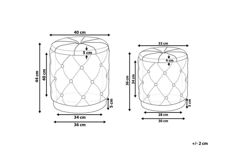 Olingskog Fotskammel med Oppbevaring 2-pk - Grå - Møbler - Stoler - Krakk - Fotskammel