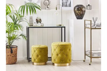 Olingskog Fotskammel med Oppbevaring 2-pk - Gul - Møbler - Stoler - Krakk - Fotskammel