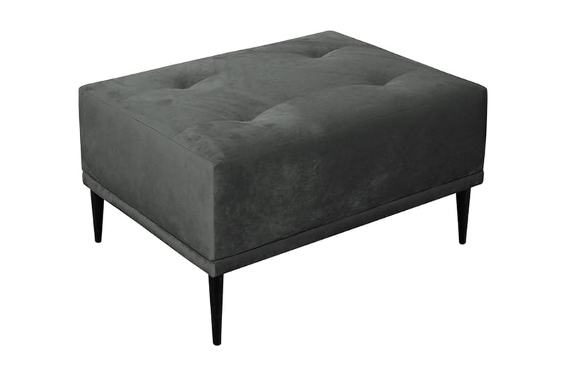 Rapale Fotskammel, Fløyel/Lysegrå/Svart