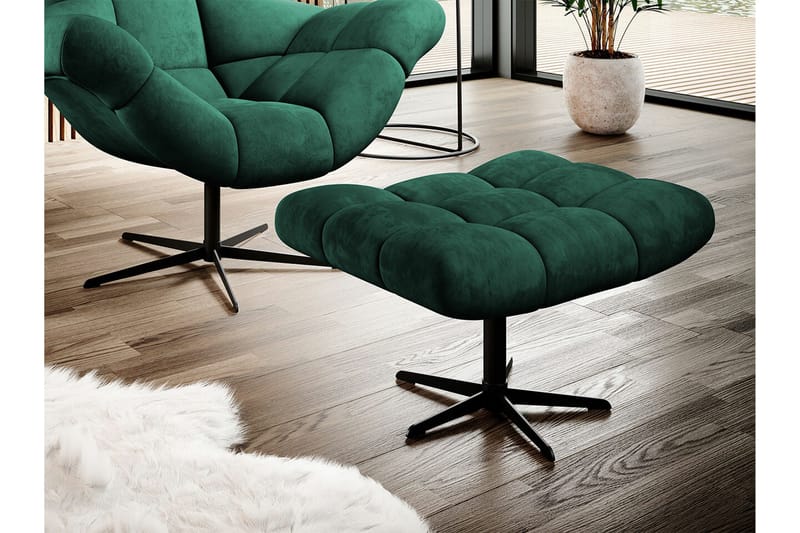 Rathkeale Fotpall 46 cm Dark green - Møbler - Stoler - Krakk - Fotskammel