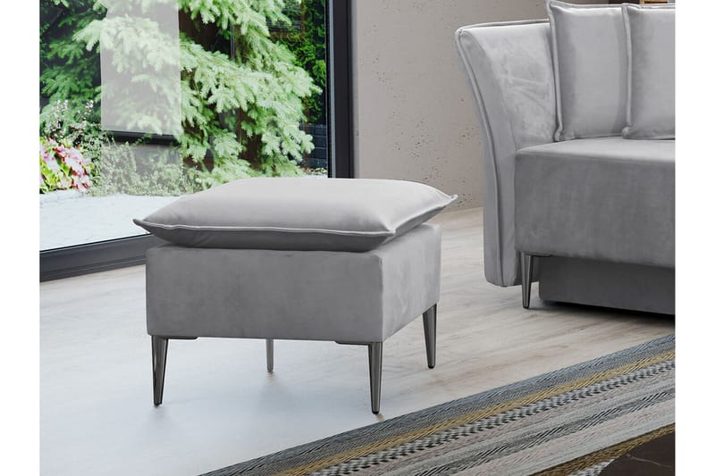 Staffin Fotpall 50 cm Light grey/Dark grey - Møbler - Stoler - Krakk - Fotskammel