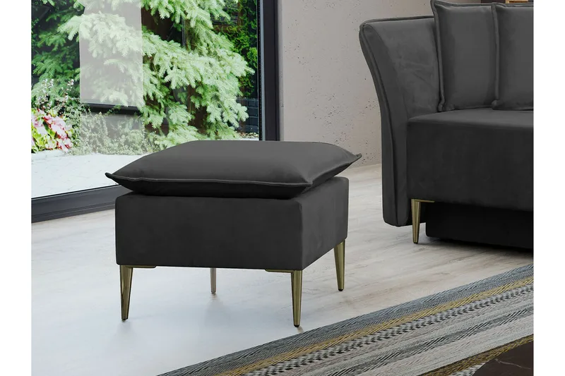 Staffin Fotpall 50 cm NO_BRAND Dark grey - Møbler - Stoler - Krakk - Fotskammel