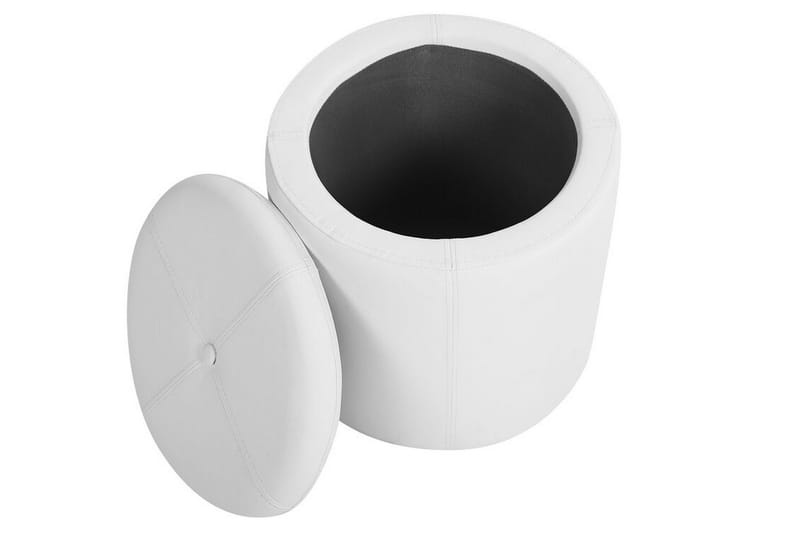 Syosset Fotskammel med Oppbevaring - Hvit - Møbler - Stoler - Krakk - Fotskammel