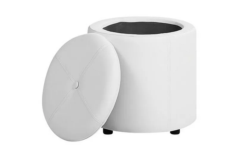 Syosset Fotskammel med Oppbevaring - Hvit - Møbler - Stoler - Krakk - Fotskammel