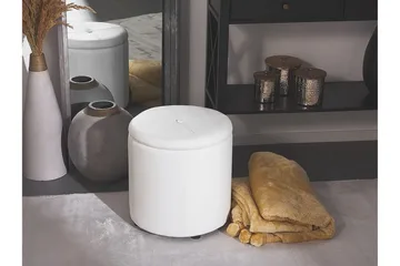 Syosset Fotskammel med Oppbevaring - Hvit - Møbler - Stoler - Krakk - Fotskammel