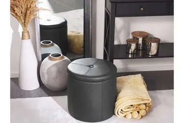 Syosset Fotskammel med Oppbevaring - Svart - Møbler - Stoler - Krakk - Fotskammel