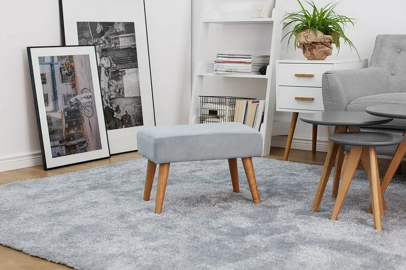 TAKOMA Fotskammel 30 x 50 cm - Grå - Møbler - Stoler - Krakk - Fotskammel