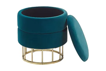 Tomakulla Fotskammel med Oppbevaring - Blå - Møbler - Stoler - Krakk - Fotskammel