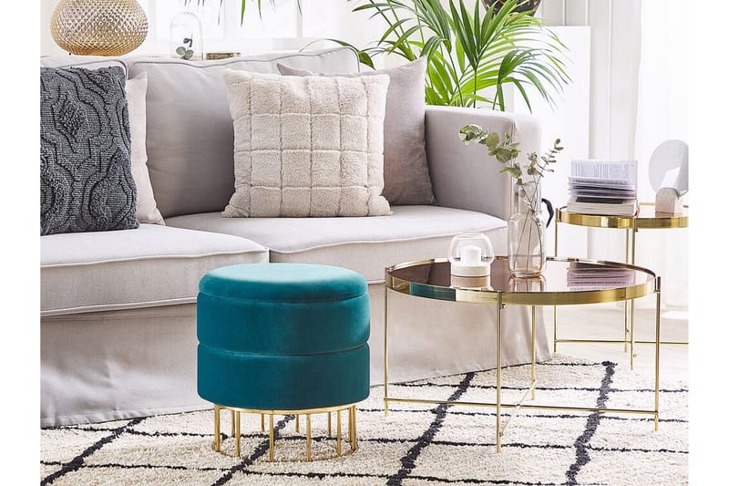 Tomakulla Fotskammel med Oppbevaring - Blå - Møbler - Stoler - Krakk - Fotskammel