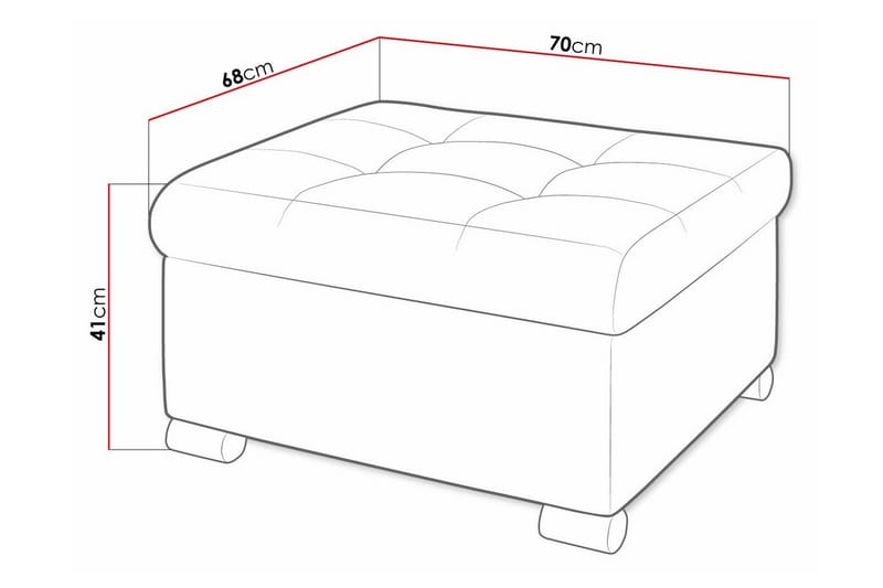 Trefor Fotpall 68 cm - Blå - Møbler - Stoler - Krakk - Fotskammel