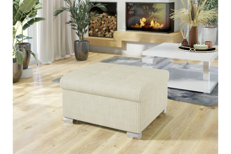 Trefor Fotpall 68 cm - Cream - Møbler - Stoler - Krakk - Fotskammel
