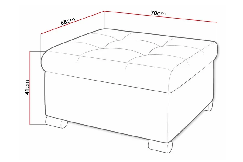 Trefor Fotpall 68 cm - Cream - Møbler - Stoler - Krakk - Fotskammel