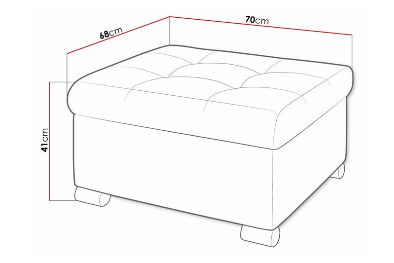 Trefor Fotpall 68 cm - Gul - Møbler - Stoler - Krakk - Fotskammel