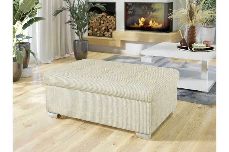 Trefor Fotpall 70 cm - Cream - Møbler - Stoler - Krakk - Fotskammel