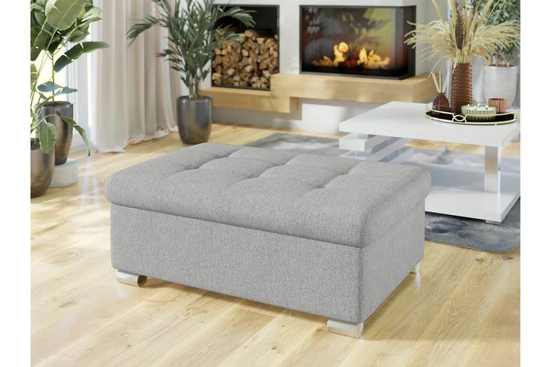 Trefor Fotpall 70 cm Ljusgrå - Møbler - Stoler - Krakk - Fotskammel