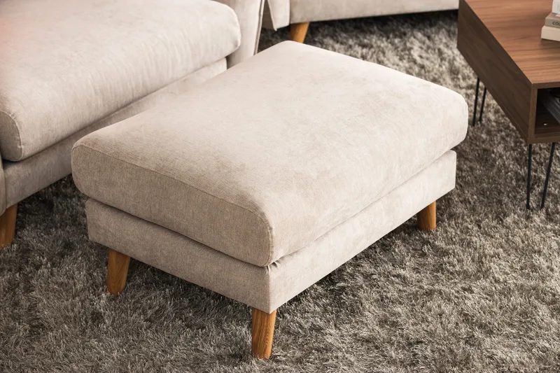 Trend Lyx Fotskammel - Beige/Eik - Møbler - Stoler - Krakk - Fotskammel