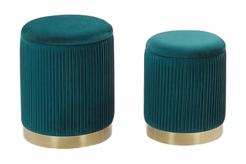 Trumelet Fotskammel med Oppbevaring 2-pk - Blå - Møbler - Stoler - Krakk - Fotskammel