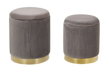 Trumelet Fotskammel med Oppbevaring 2-pk - Grå - Møbler - Stoler - Krakk - Fotskammel