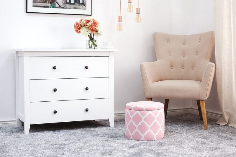 Tunica Fotskammel 35 / 30 cm - Rosa - Møbler - Stoler - Krakk - Fotskammel