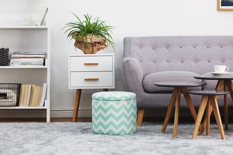 Tunica Fotskammel 35 / 35 cm - Grønn - Møbler - Stoler - Krakk - Fotskammel