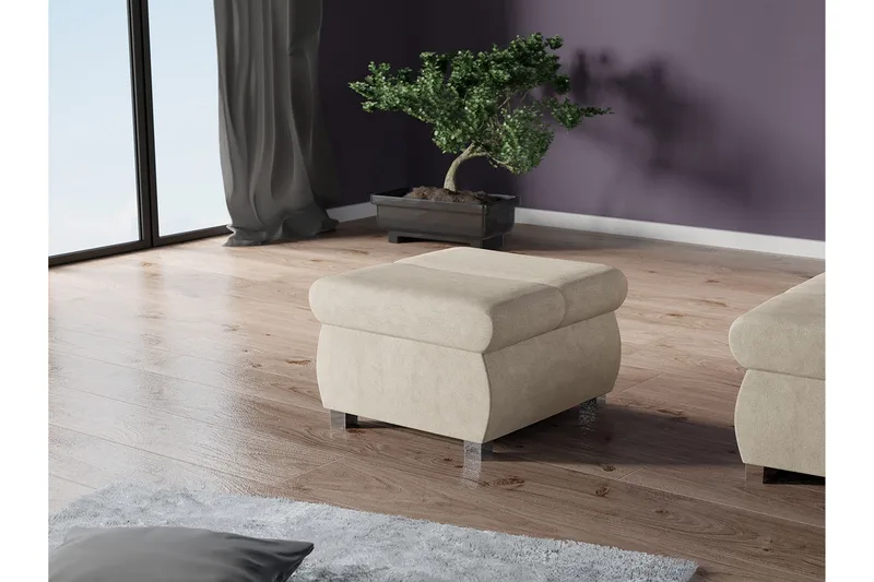 Gamal Fotskammel 60 cm - Beige - Møbler - Stoler - Krakk - Fotskammel