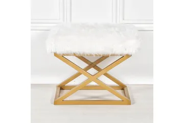 Gillie Sittepuff 40 cm - Gull/Hvit - Møbler - Stoler - Krakk - Puff