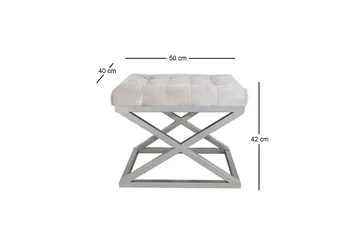 Gillie Sittepuff 40 cm - Hvit/Sølv - Møbler - Stoler - Krakk - Puff