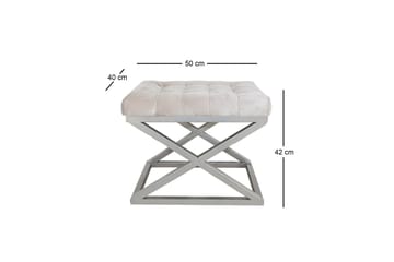 Gillie Sittepuff 40 cm - Hvit/Sølv - Møbler - Stoler - Krakk - Puff