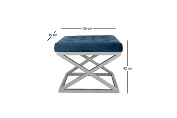 Gillie Sittepuff 40 cm - Marineblå/Sølv - Møbler - Stoler - Krakk - Puff