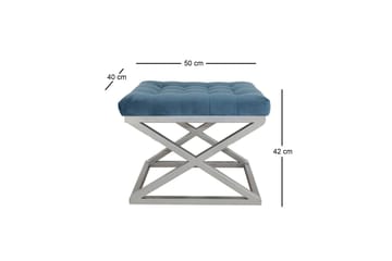 Gillie Sittepuff 40 cm - Sølv/Blå - Møbler - Stoler - Krakk - Puff