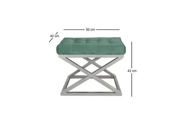 Gillie Sittepuff 40 cm - Sølv/Grønn - Møbler - Stoler - Krakk - Puff