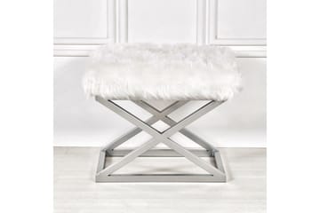 Gillie Sittepuff 40 cm - Sølv/Hvit - Møbler - Stoler - Krakk - Puff
